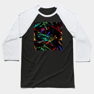 Colorful watercolor splatter pattern, brush strokes Baseball T-Shirt